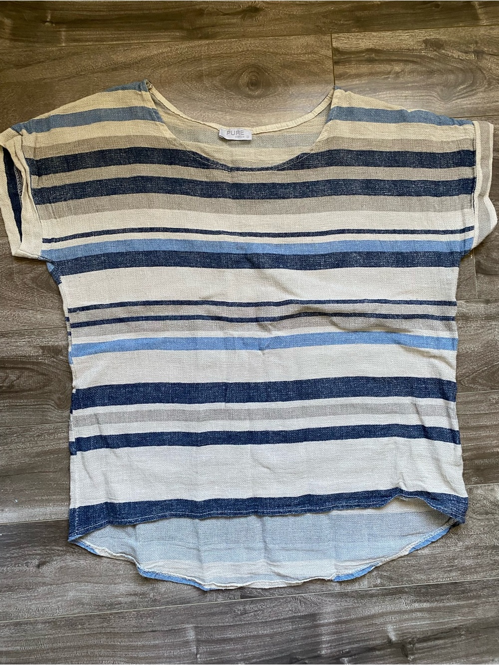 Pure Striped Linen Blend Top